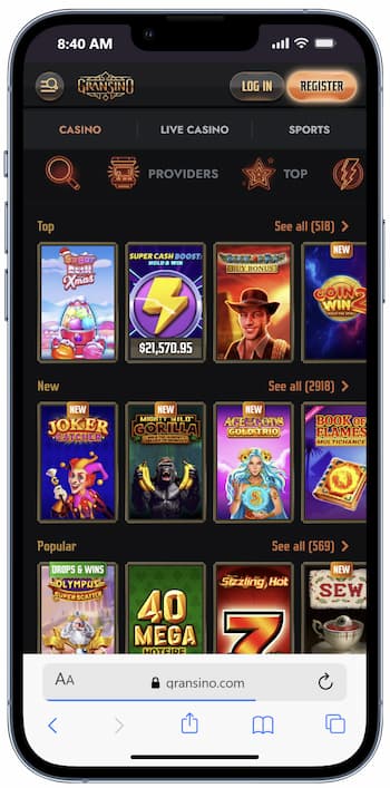 Mobile Casino Gransino